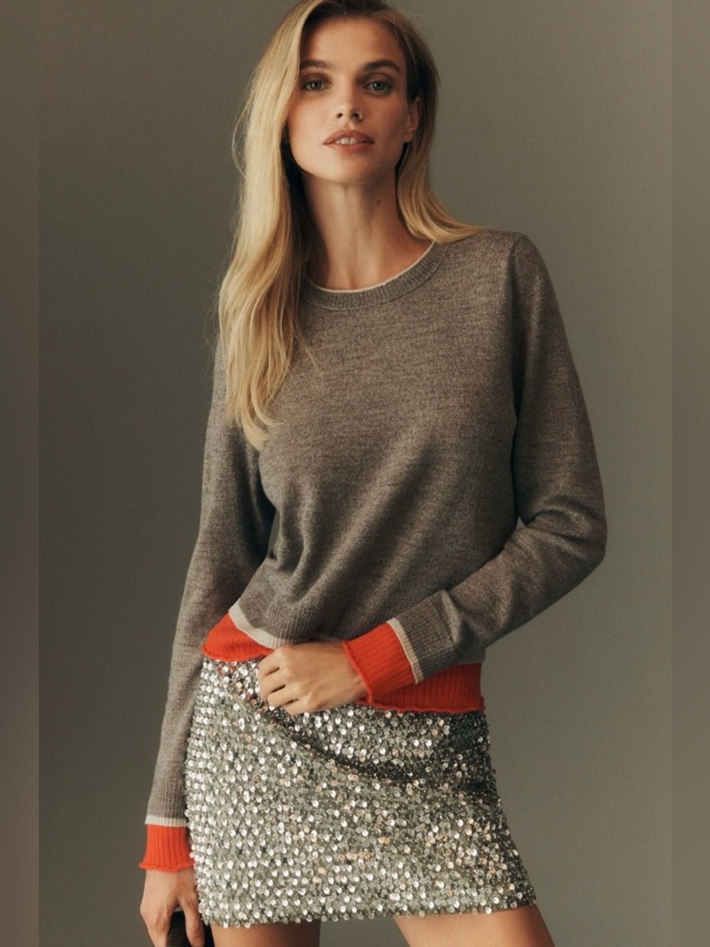 Maeve Crew Neck Layered Sweater